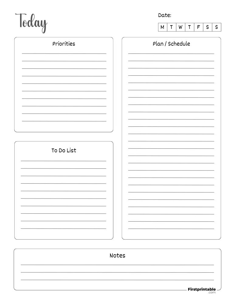 Printable Daily Planner Template 20