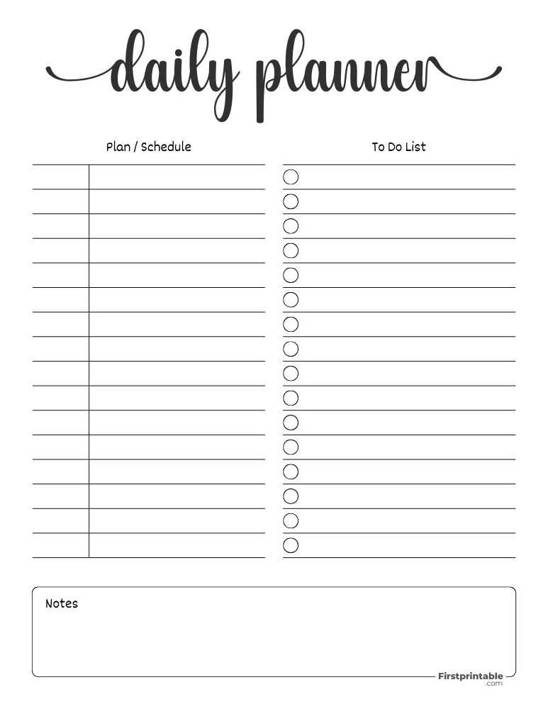 Printable Daily Planner Template 21