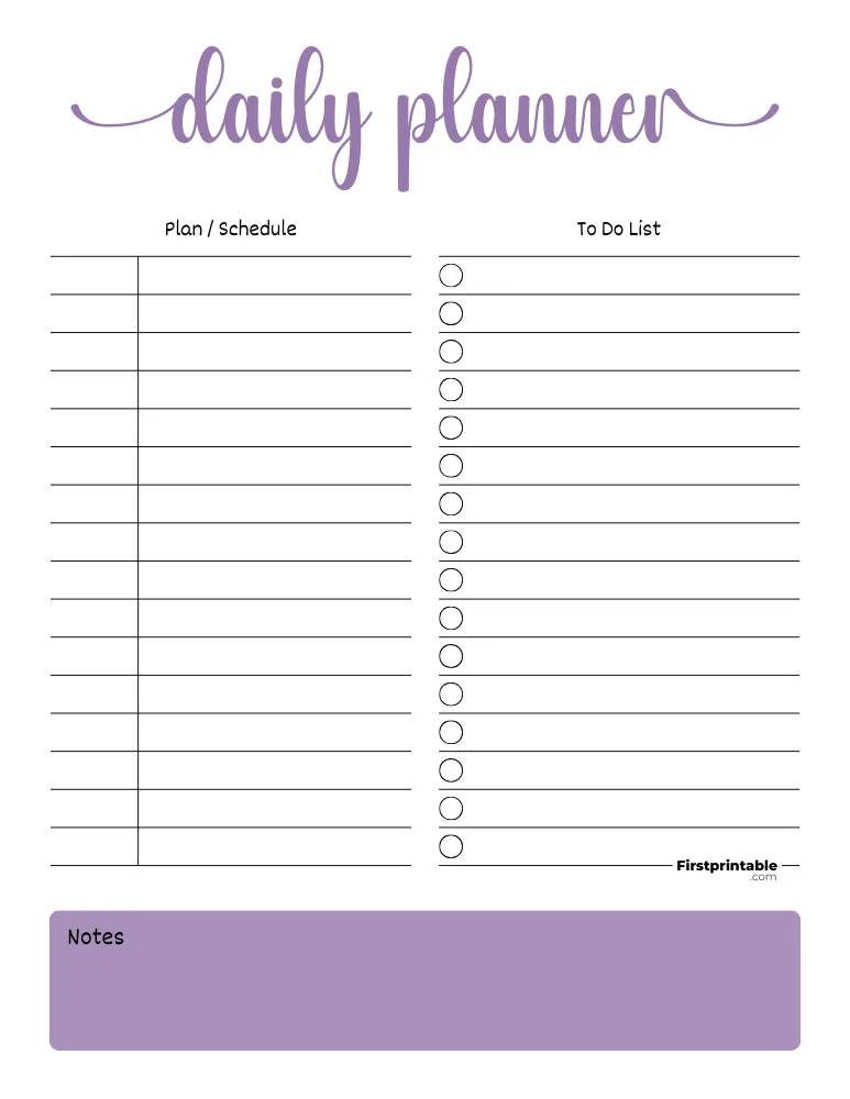 Printable Daily Planner Template 24