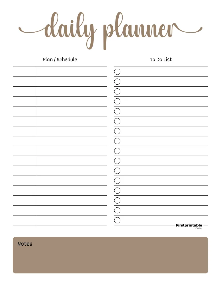 Printable Daily Planner Template 25