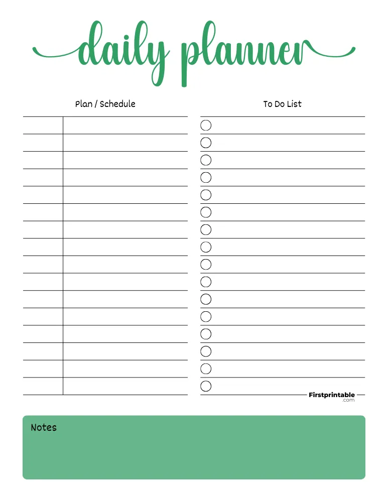 Printable Daily Planner Template 26