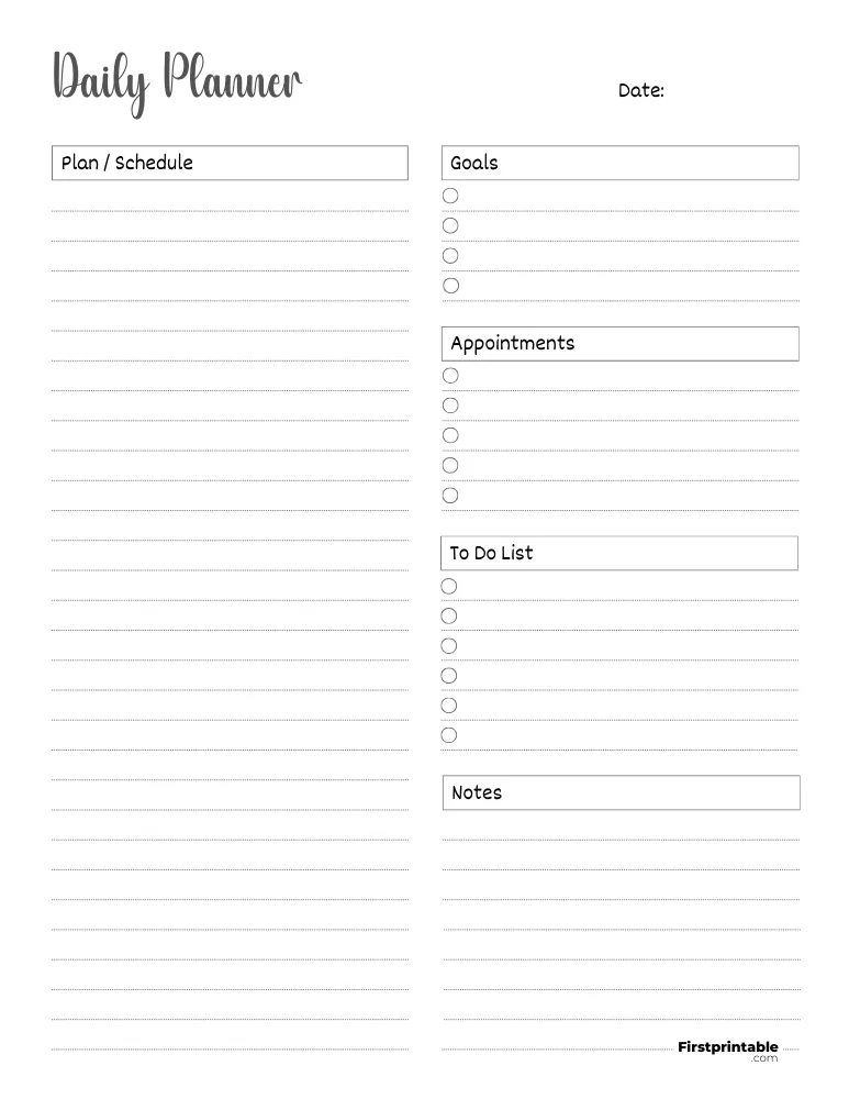 Printable Daily Planner Template 31