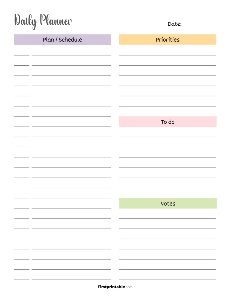 Printable Daily Planner Template 32