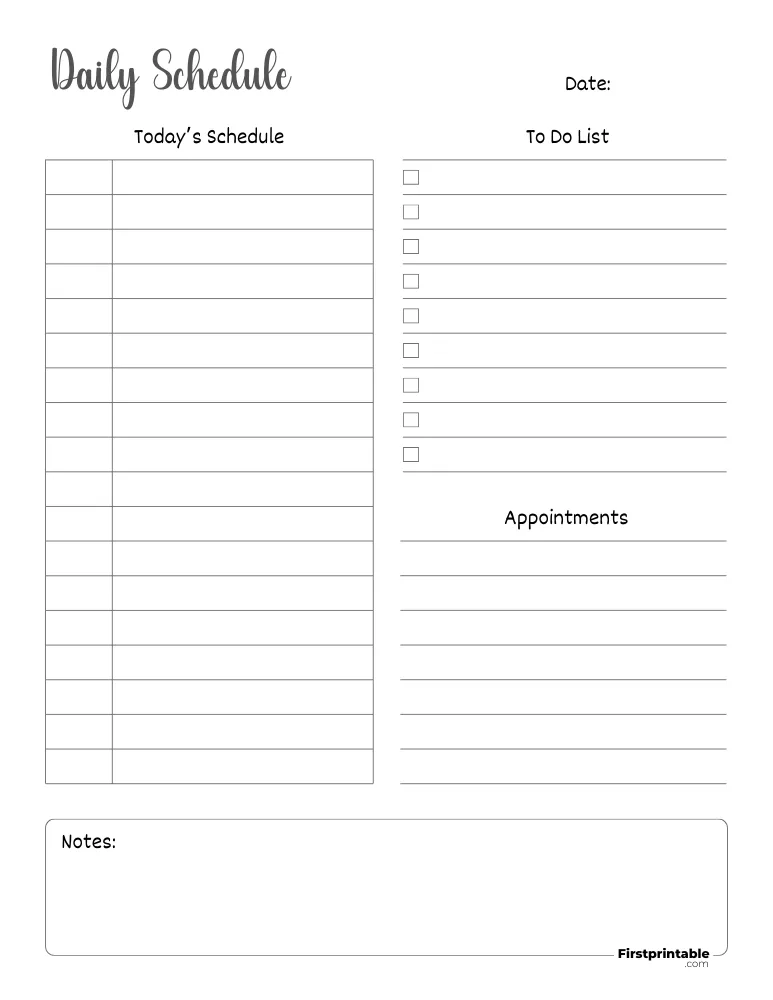 Printable Daily Planner Template 34