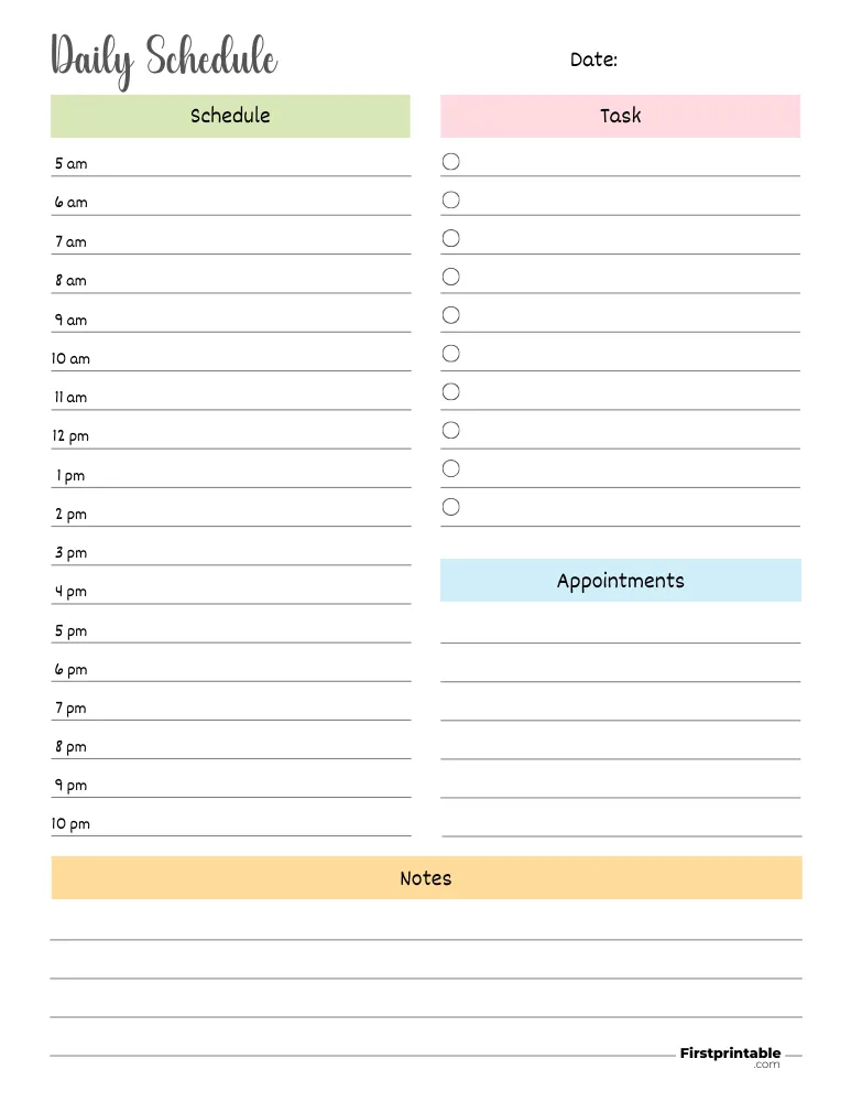 Printable Daily Planner Template 36