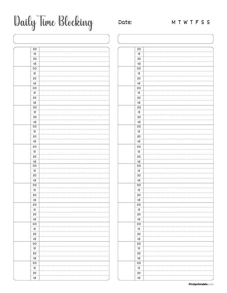 Printable Daily Planner Template 43