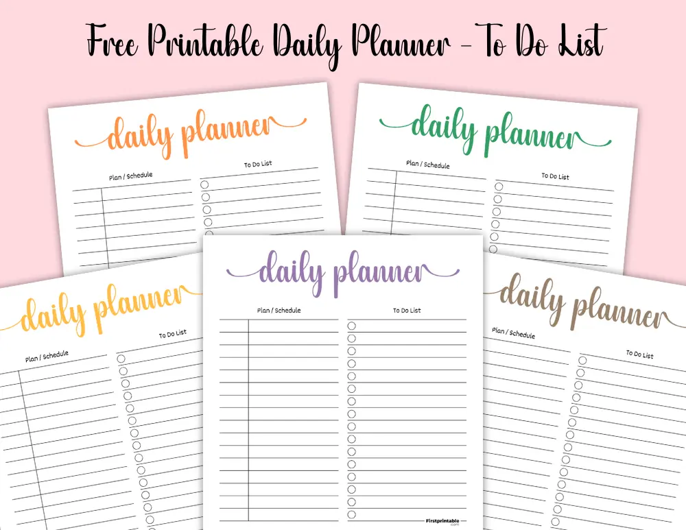 Printable Daily Planner To Do List