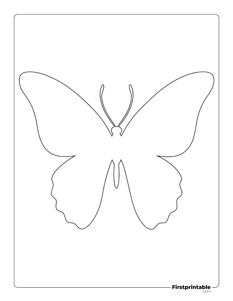 Realistic Butterfly Template - Large Outline