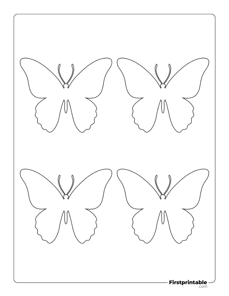 Realistic Butterfly Template - Small Outline