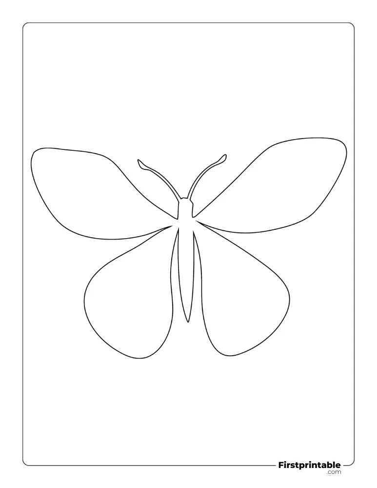 Realistic Butterfly Template - Large Outline