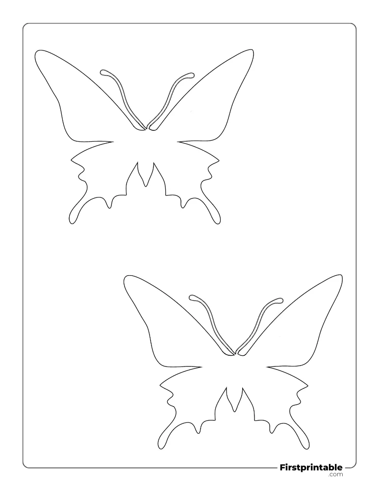 Realistic Butterfly Template - Medium Outline