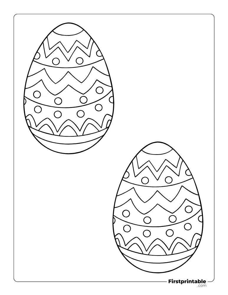 Simple Easter Egg Template - Large Outline