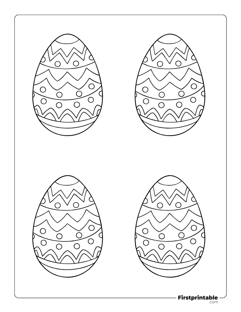 Simple Easter Egg Template - Medium Outline