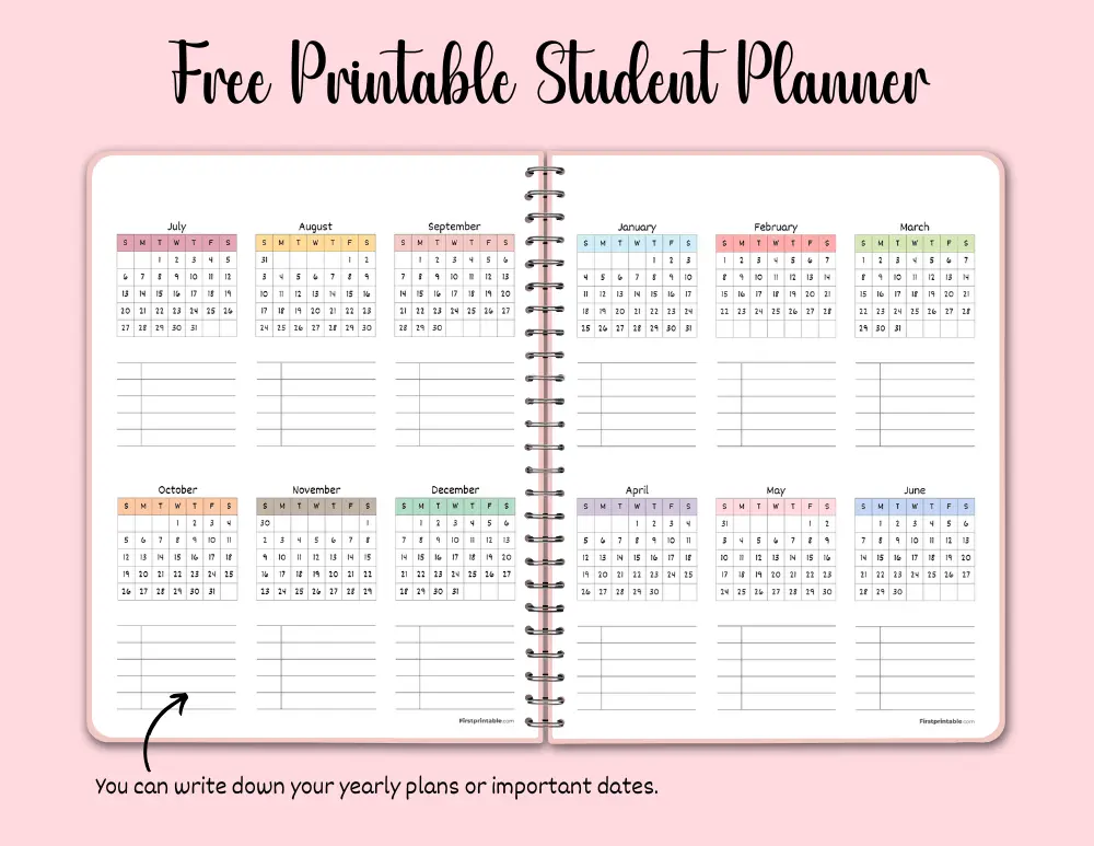 Student Planner Free PDF Templates 02