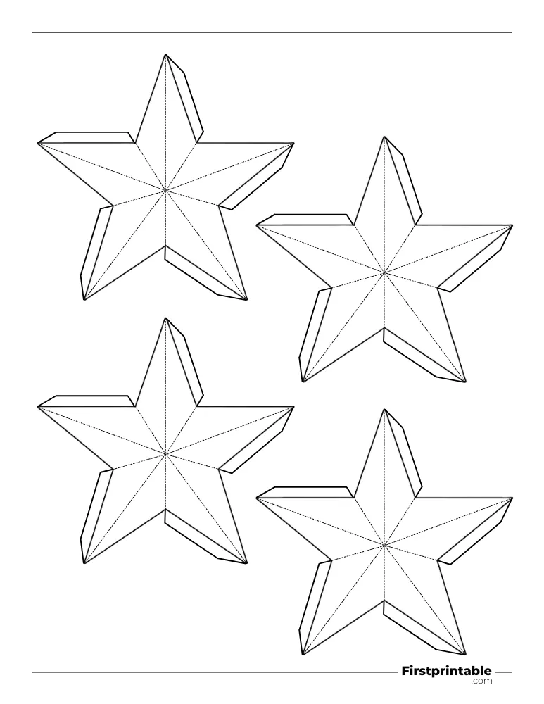 3D Star Template - 4 inch Outline