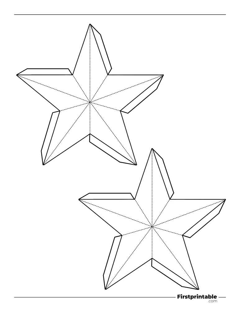 3D Star Template - 5 inch Outline