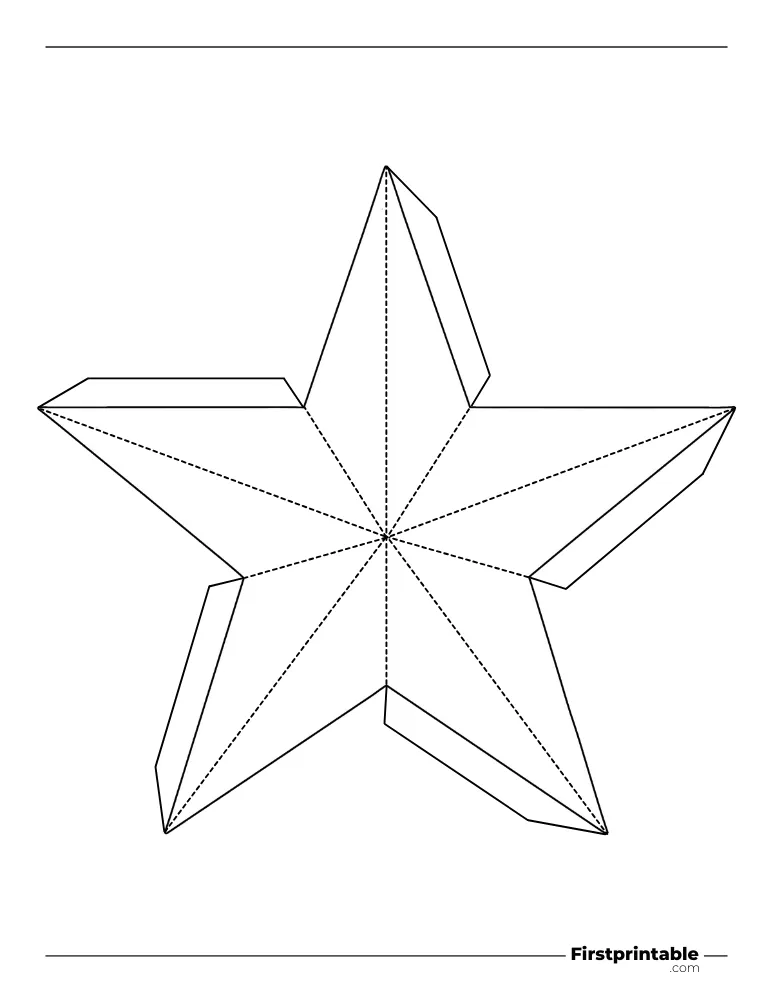 3D Star Template - 8 inch Outline