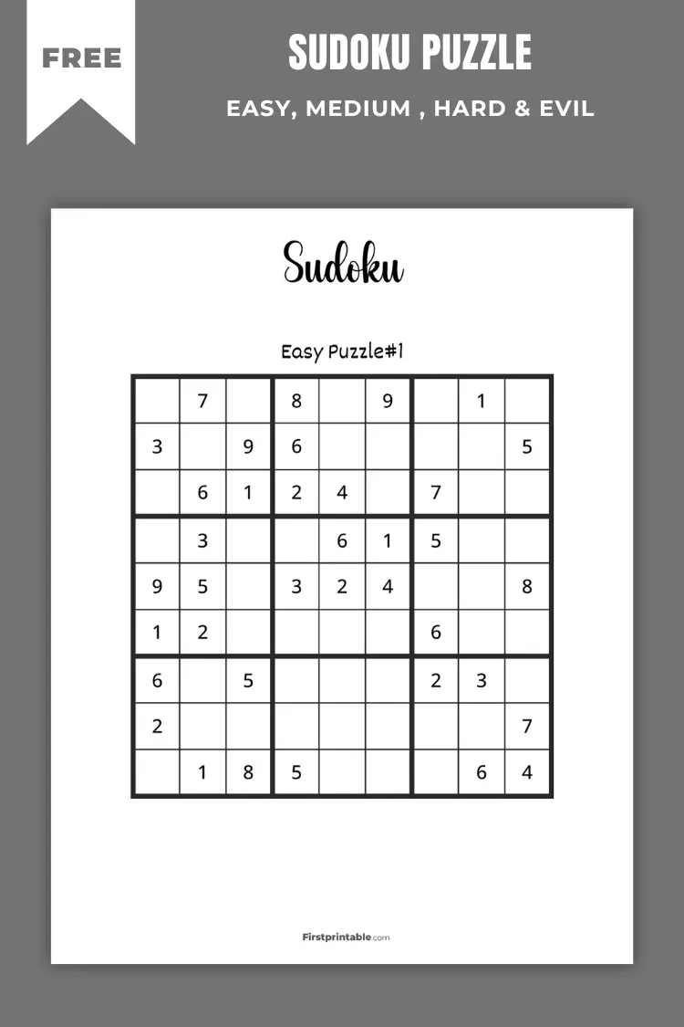 Free Printable Sudoku Puzzles | Easy to Evil