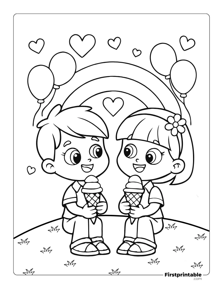 Friends Happily Having Ice Cream