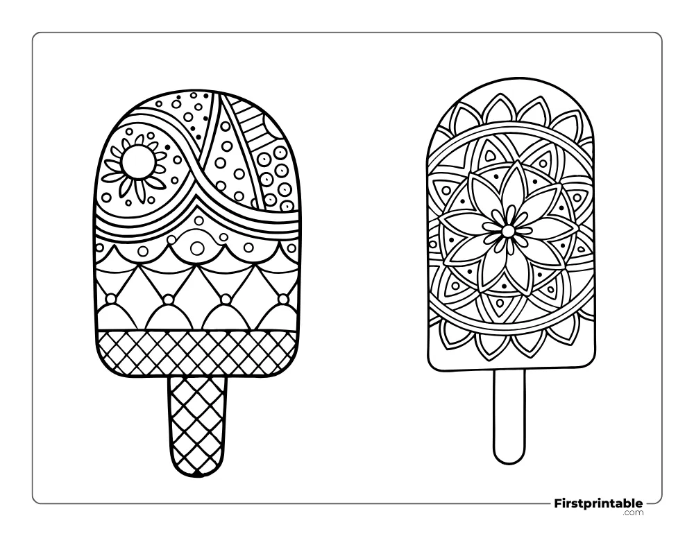 Popsicles - Mandala Design to Color