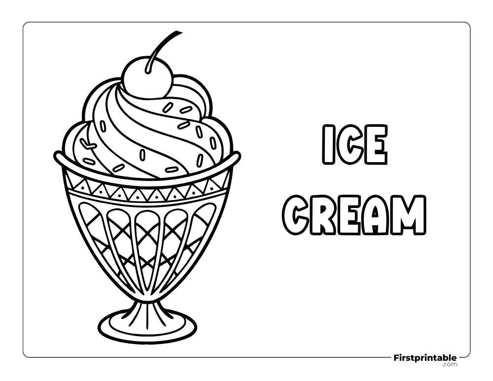 Sundae Coloring Sheet