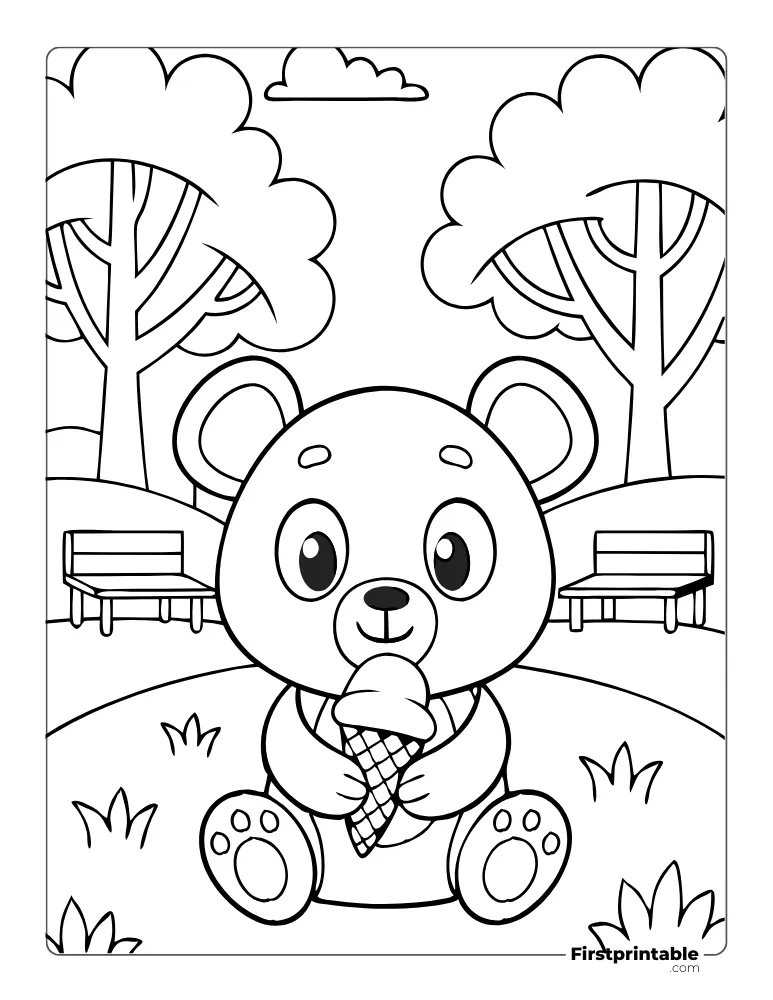 Teddy Bear with Softy Coloring Pages