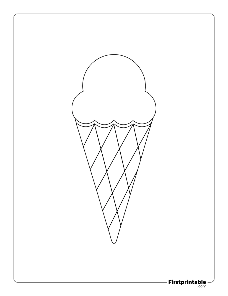 Ice Cream Template - Large Outline