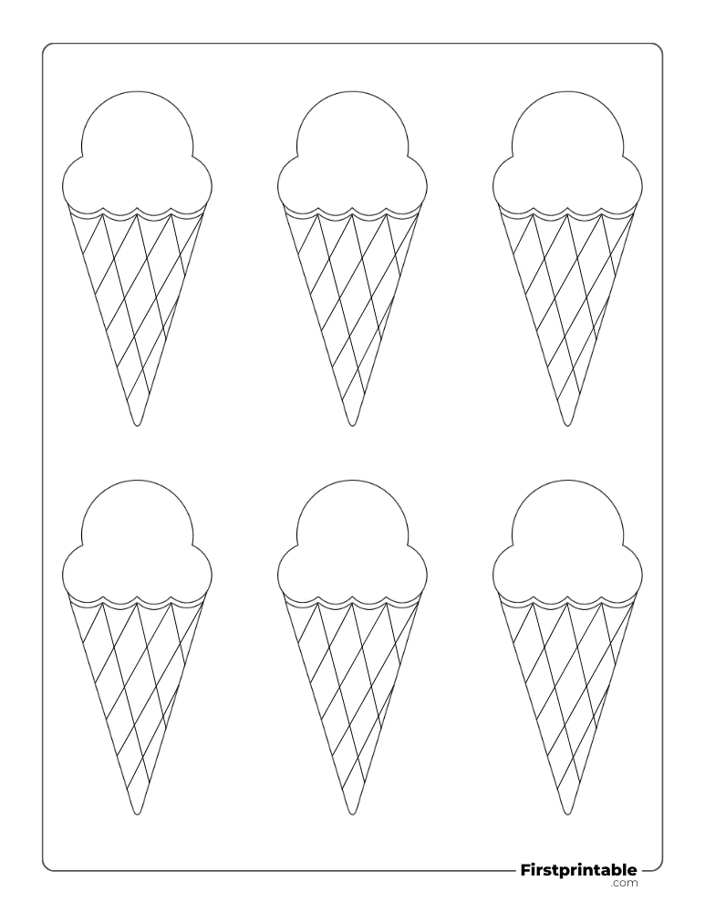Ice Cream Template - Small Outline