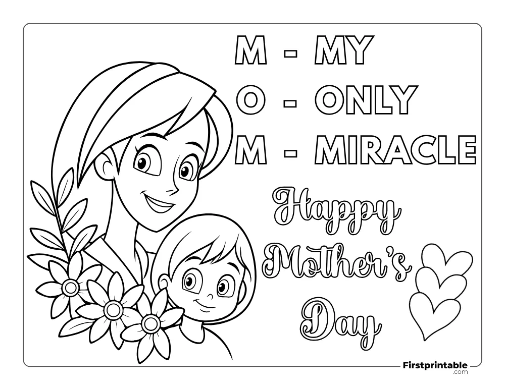"MOM" Coloring Page