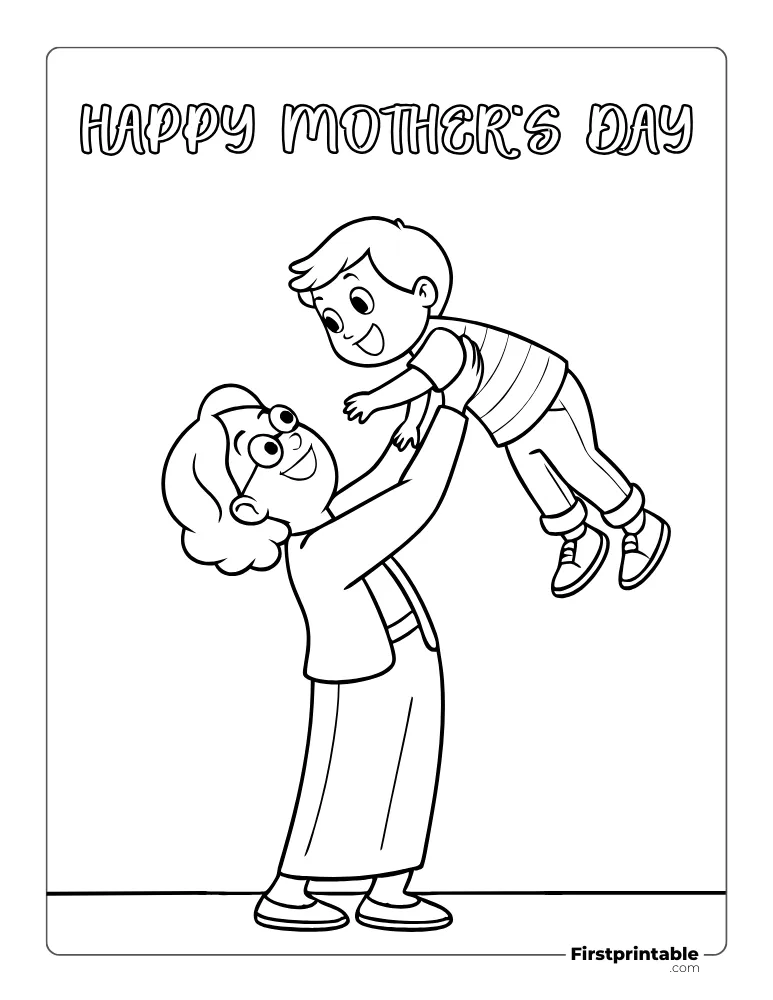 Happy Mother's Day Grandma Coloring Page