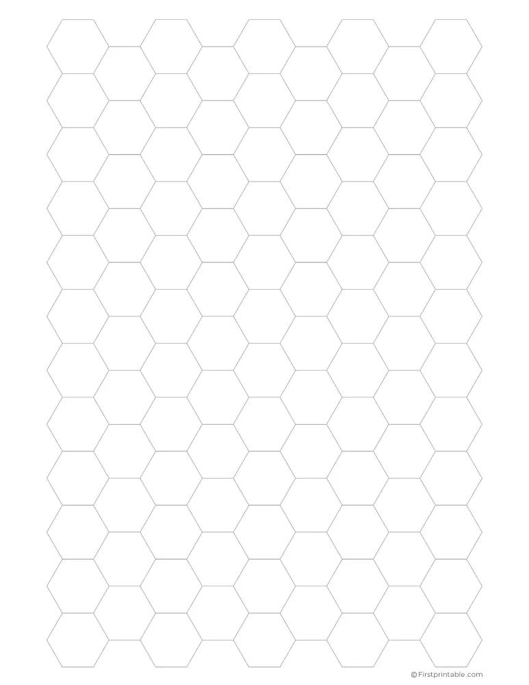 Hexagonal Graph Paper - 1 Inch