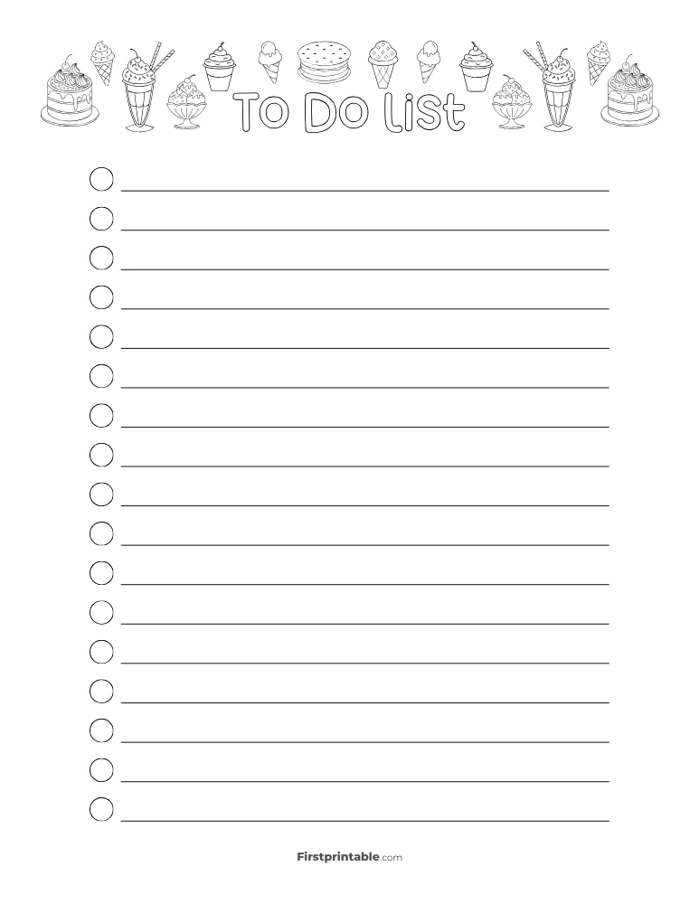 Ice Cream Coloring - To Do List