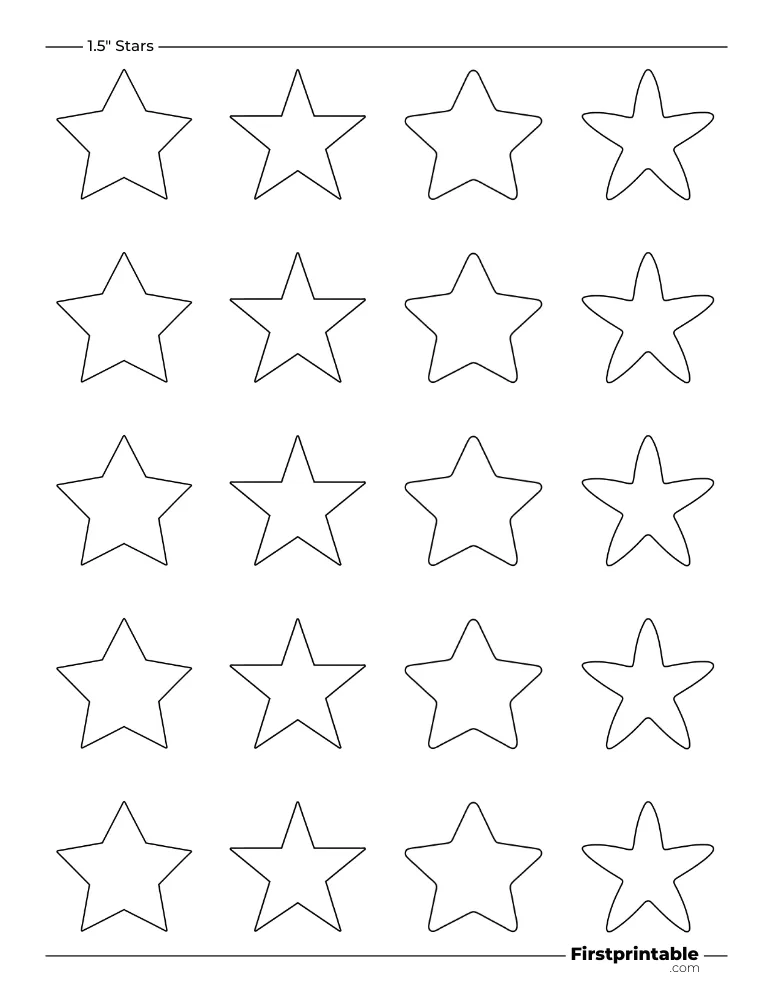 Random Star Template - 1.5 inch Outline