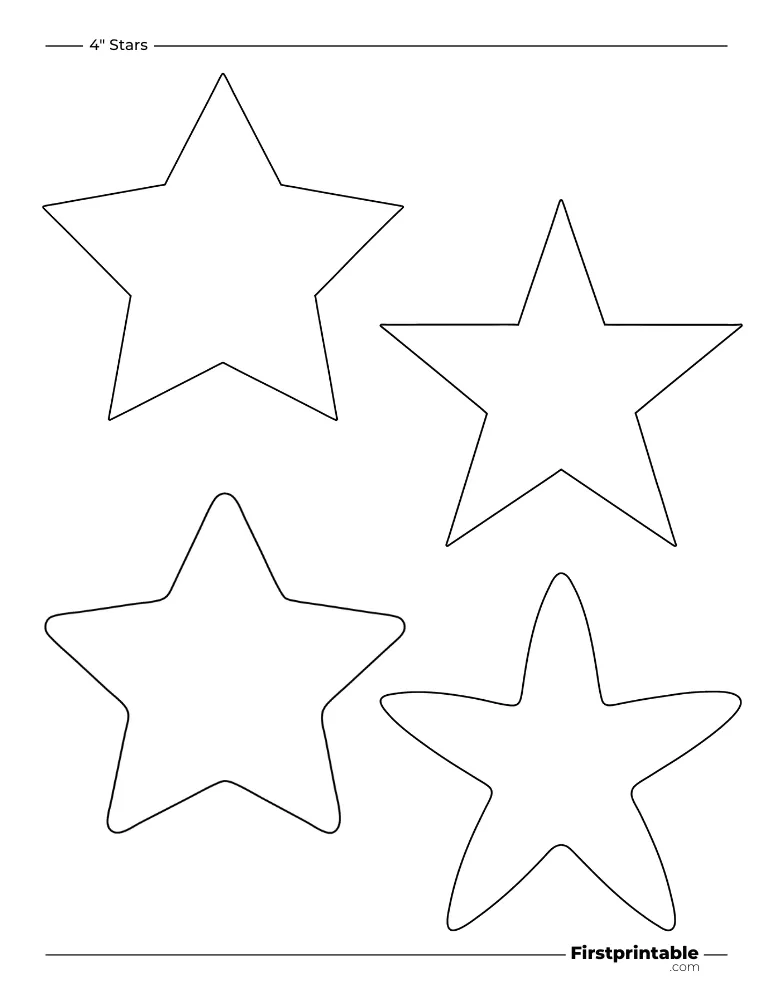 Random Star Template - 4 inch Outline