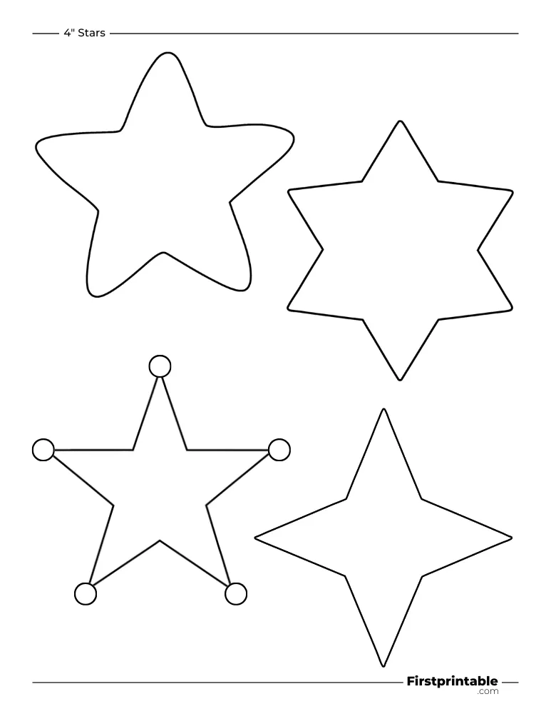 Random Star Template - 4 inch Outline