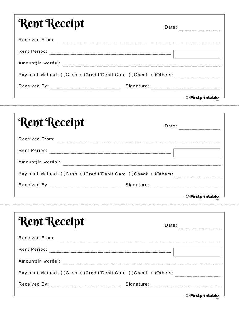 Rent Receipt Template 01