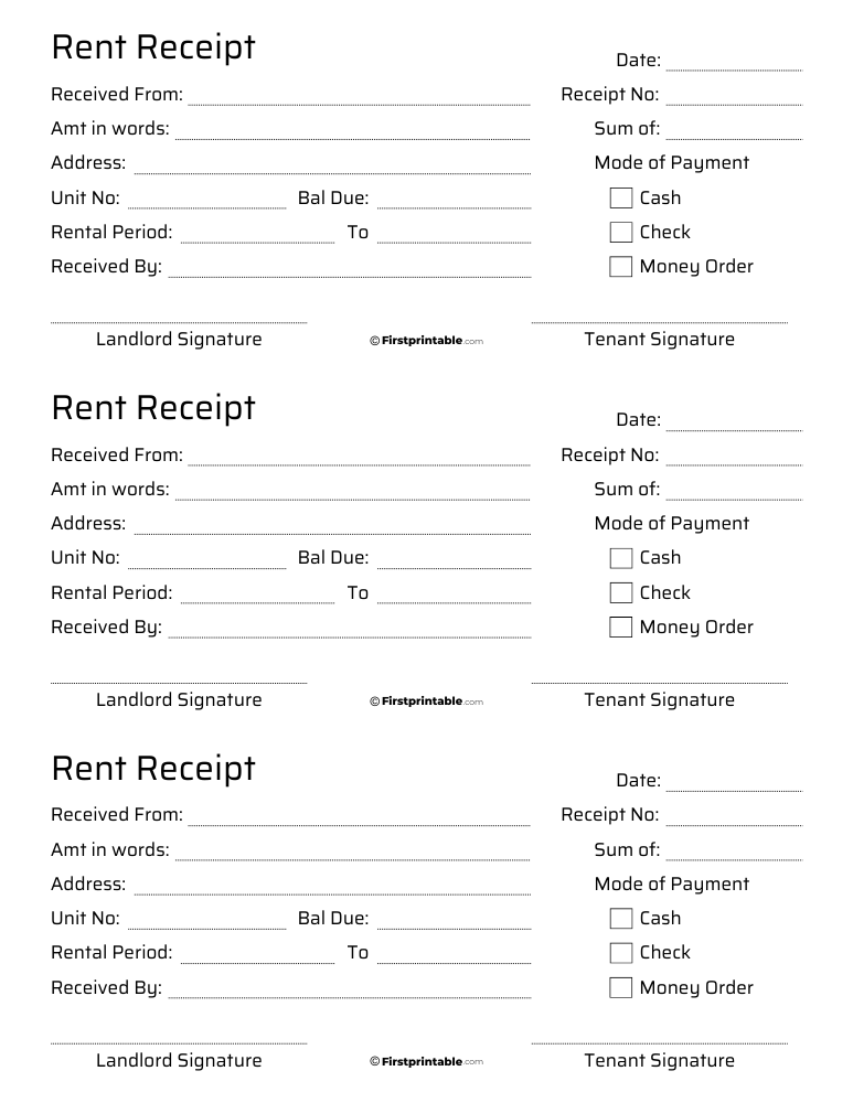 Rent Receipt Template 04