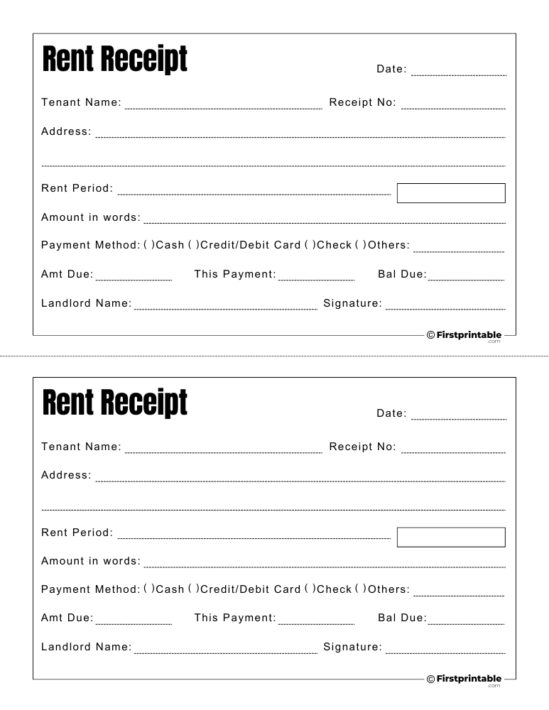 Rent Receipt Template 05