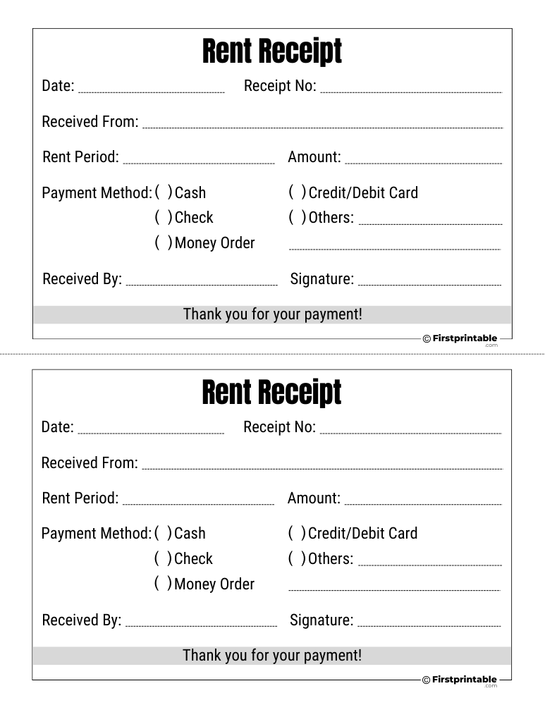 Rent Receipt Template 06