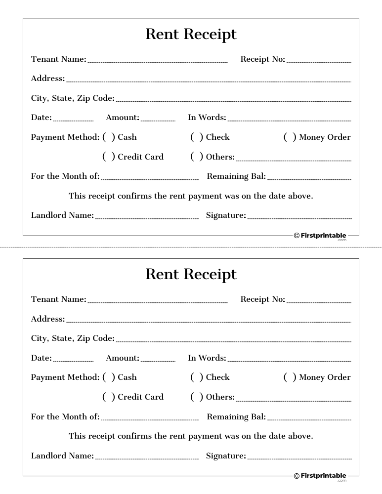 Rent Receipt Template 07