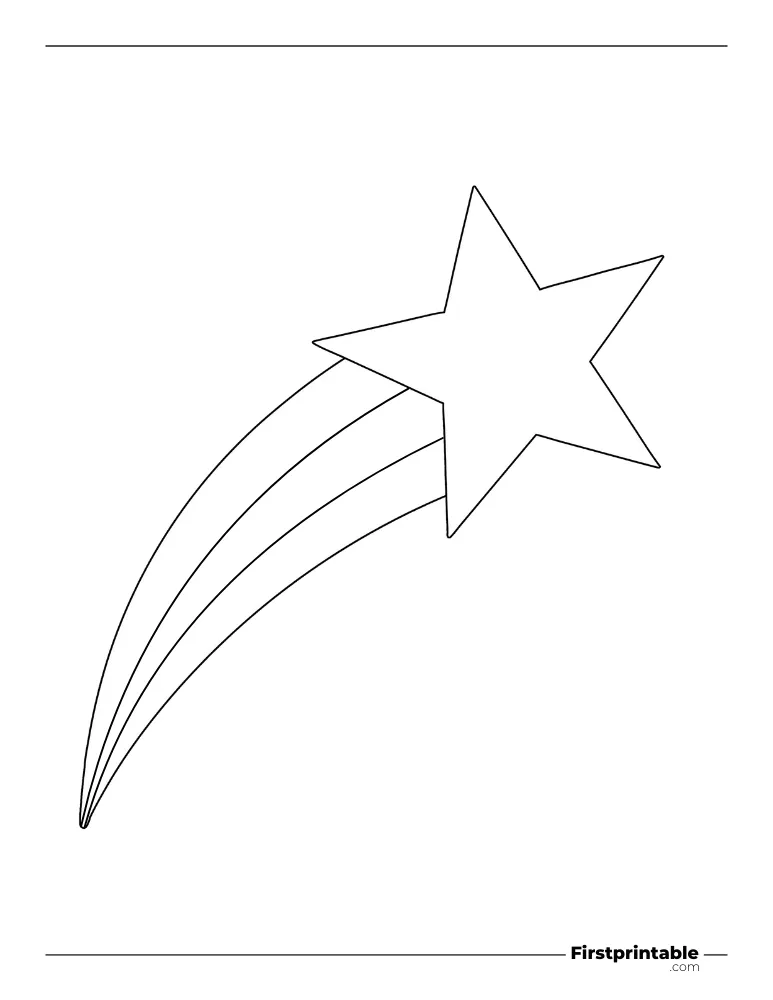 Shooting Star Template - Large Outline