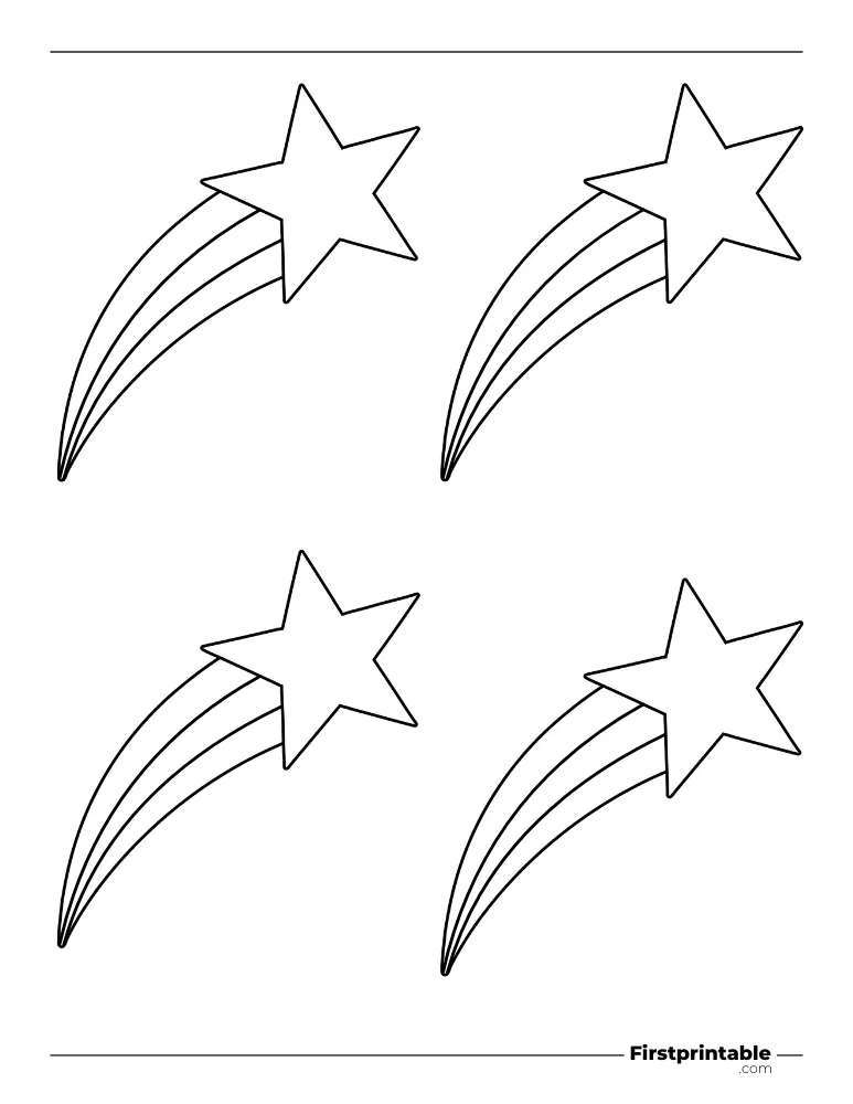 Shooting Star Template - Small Outline