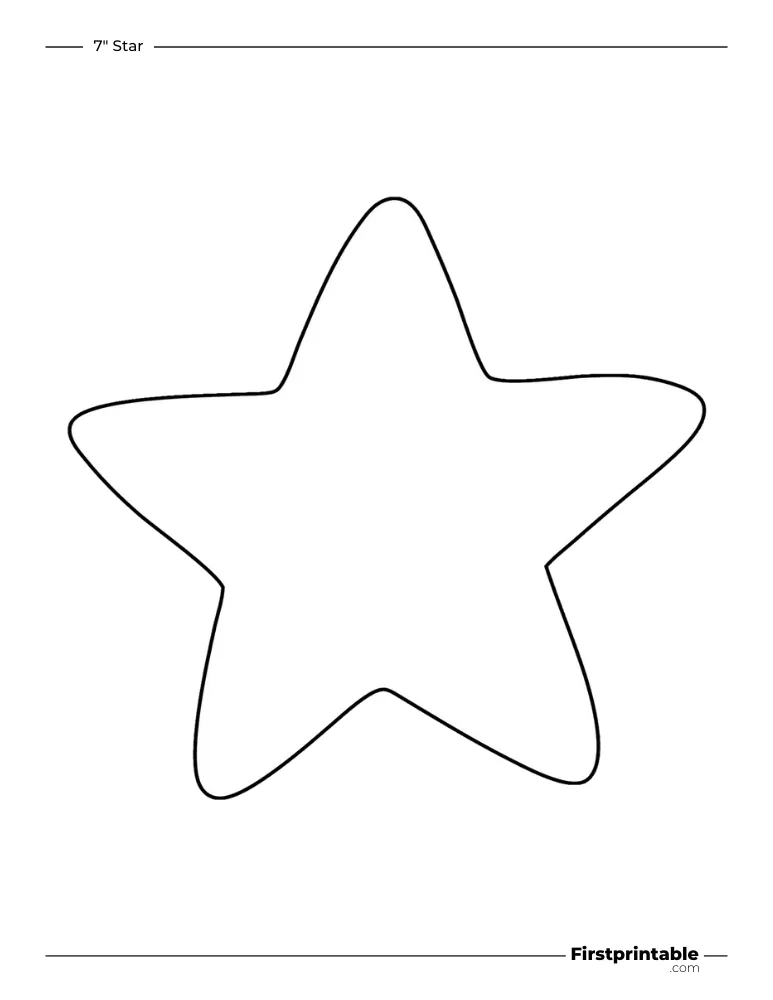 5 pointed - Doodle Star Template - 7 inch Outline