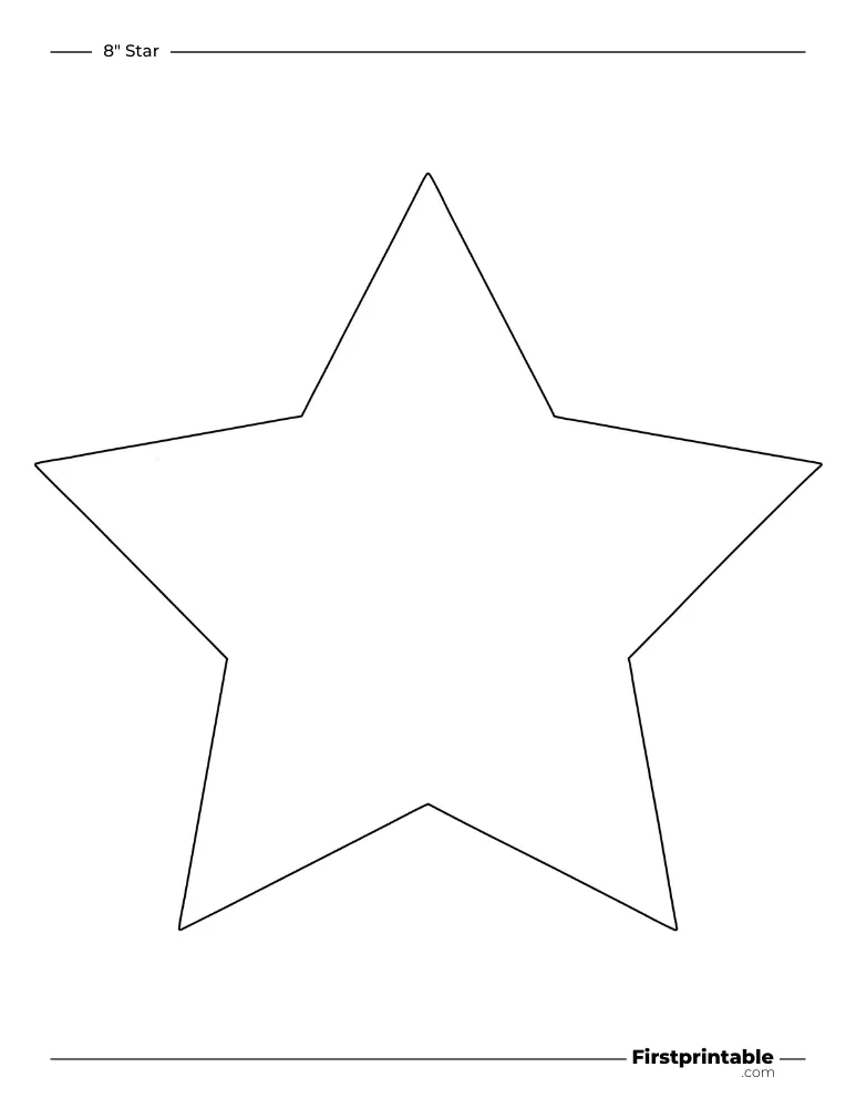 5 pointed - Star Template - 5 inch Outline