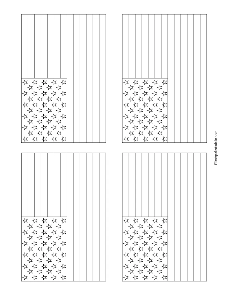 USA Flag Star Template - Small Outline