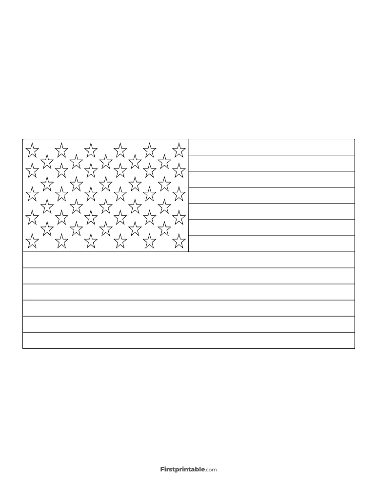 USA Flag Star Template - Large Outline