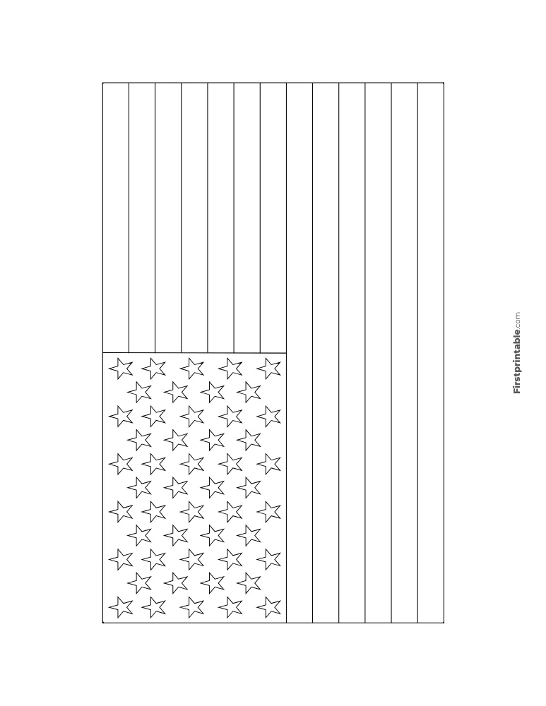 American Flag Star Template - Large Outline