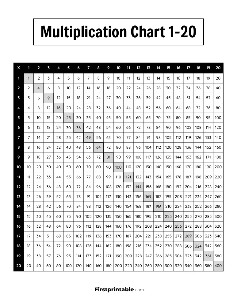 1-20 Multiplication Chart 06