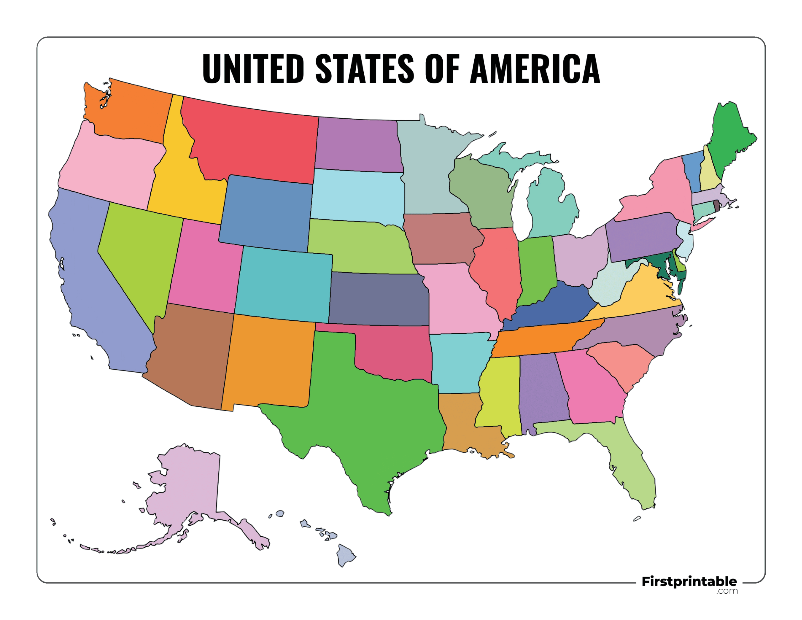 Blank US Map Template 07