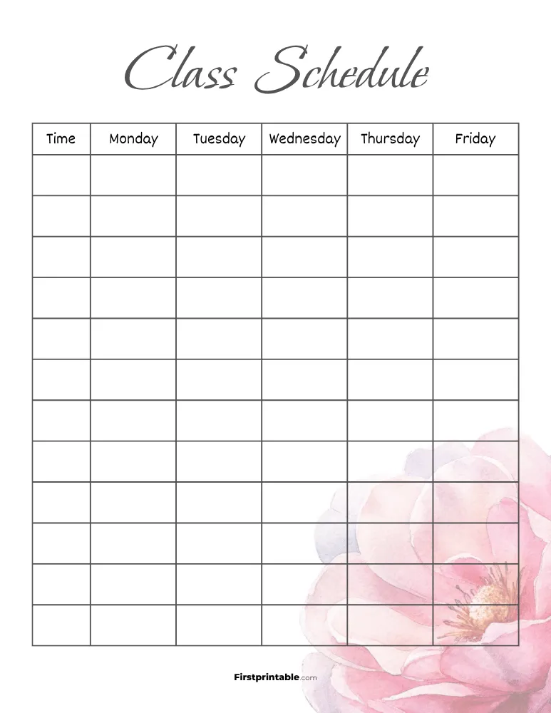 Class Schedule Template 12
